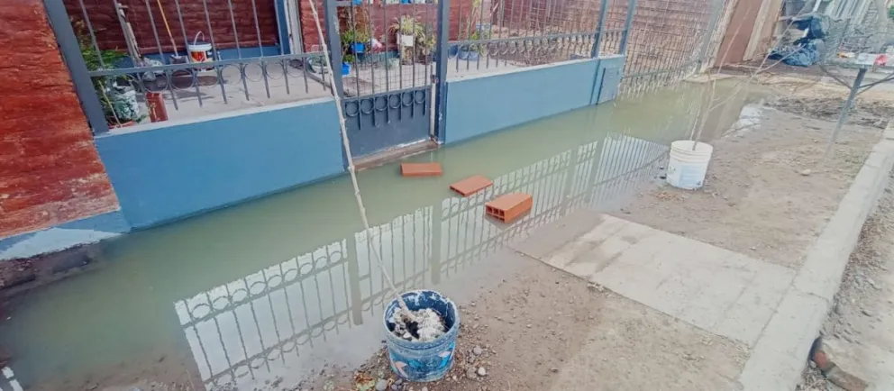 Los líquidos cloacales tienen rodeada a una vecina del barrio Castello