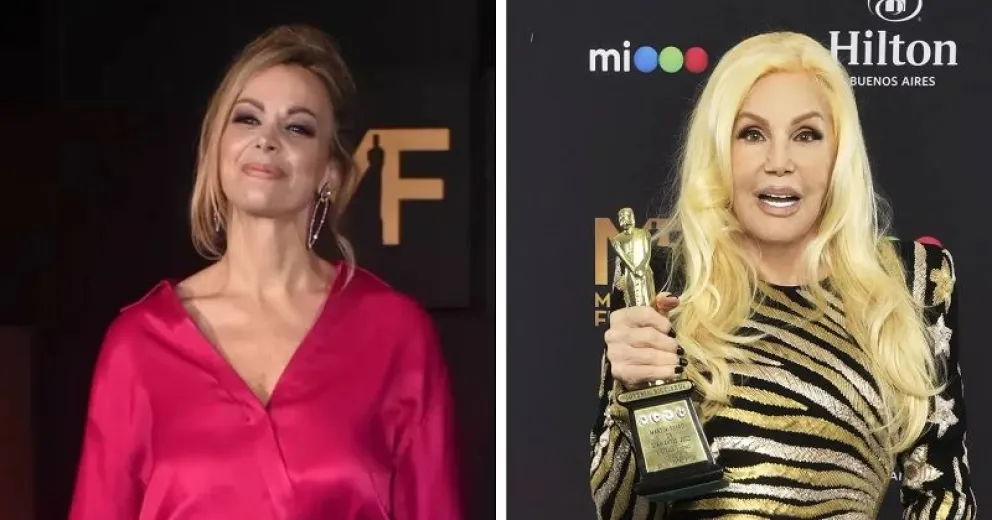 Las cómicas reacciones que dejó el saludo de Caramelito Carrizo y Susana Giménez en los Martín Fierro