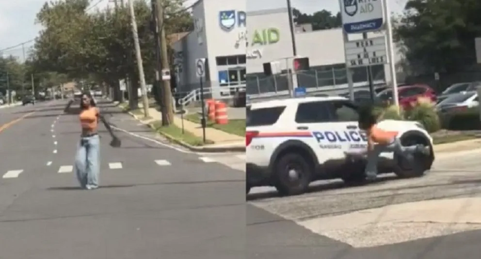 Video: una mujer armada fue atropellada por un oficial de policía