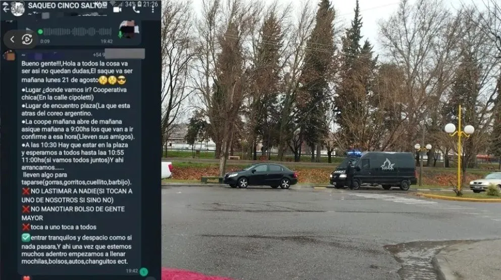 Detectaron la organización de saqueos vía WhatsApp en Cinco Saltos