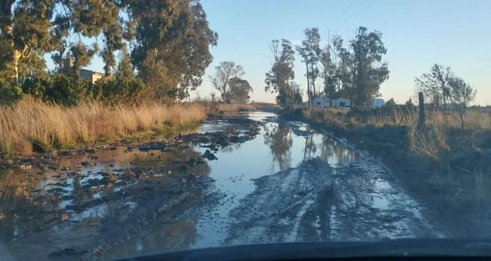 Una laguna de aguas servidas y materia fecal en Viedma que indigna: los autos se quedan encajados  