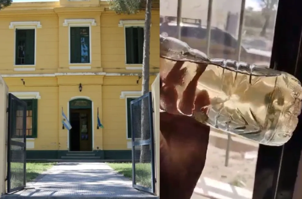 Educación manda bidones a Guardia Mitre porque el agua aparece amarillenta en las escuelas