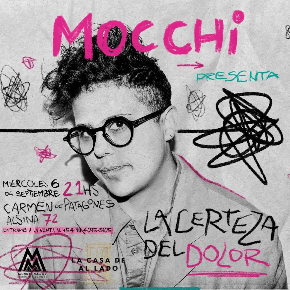Vuelve Mocchi a Patagones para presentar "La certeza del dolor"