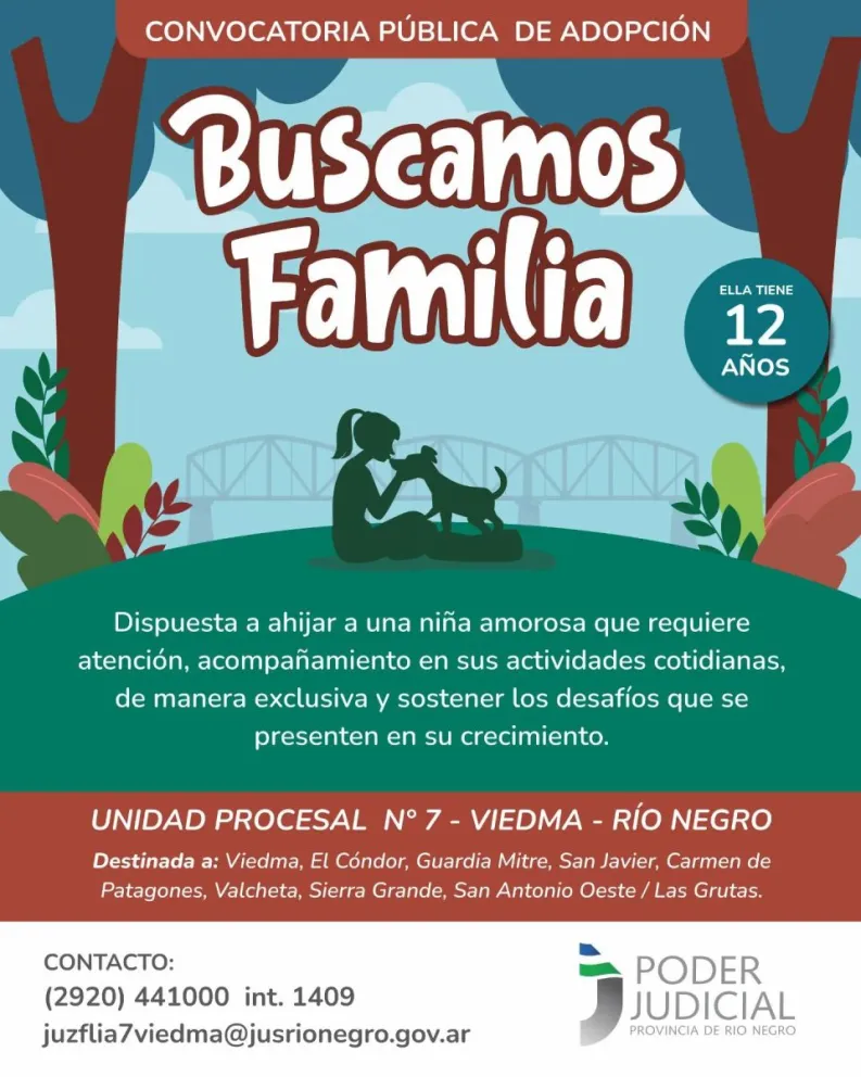 Lanzan una convocatoria pública para adoptar a una nena de 12 años