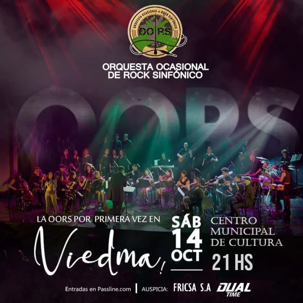 Llega por primera vez a Viedma la “Orquesta Ocasional de Rock Sinfónico”