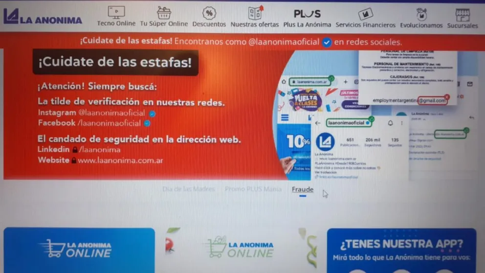 Atención estafadores usan a La Anónima como carnada