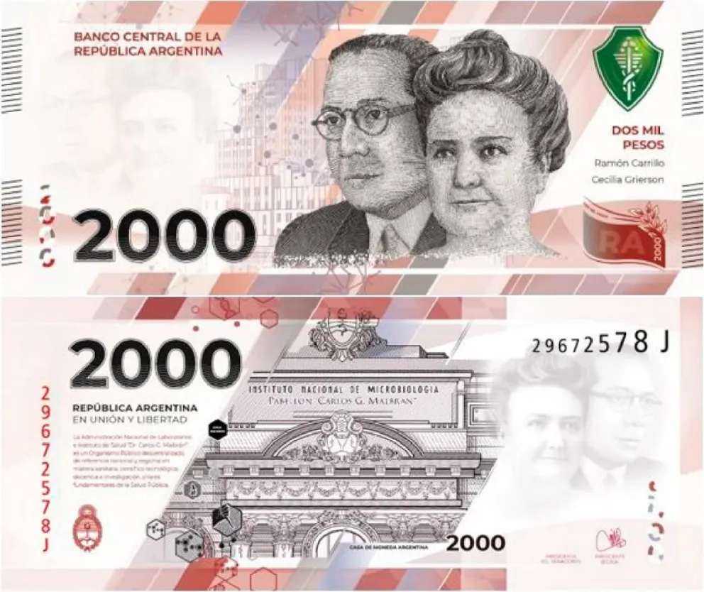 El Banco Central lanza nuevo billete de $2.000 con nuevas medidas de seguridad 