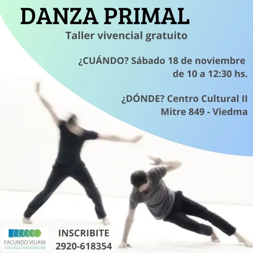 Dictarán un taller gratuito de Danza Primal en el Centro Cultural II de Viedma