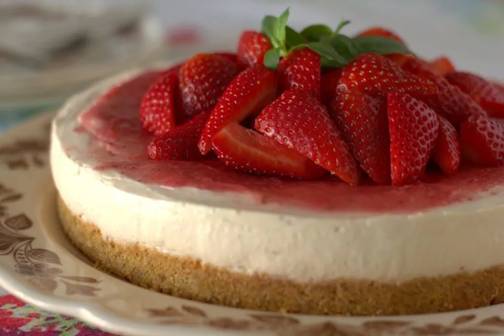 Cheesecake de frutillas sin cocción en 5 pasos