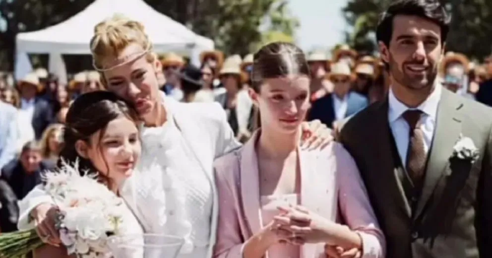 Emotivas postales de la boda de Nicole Neumann y sus hijas Sienna y Allegra