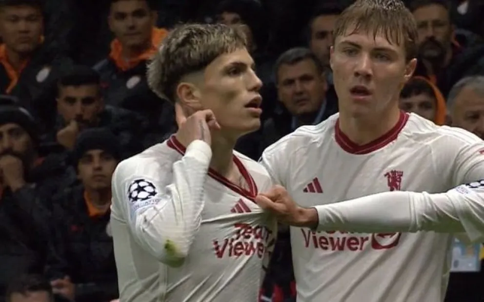 Garnacho convirtió su primer gol en Champions en el empate del United