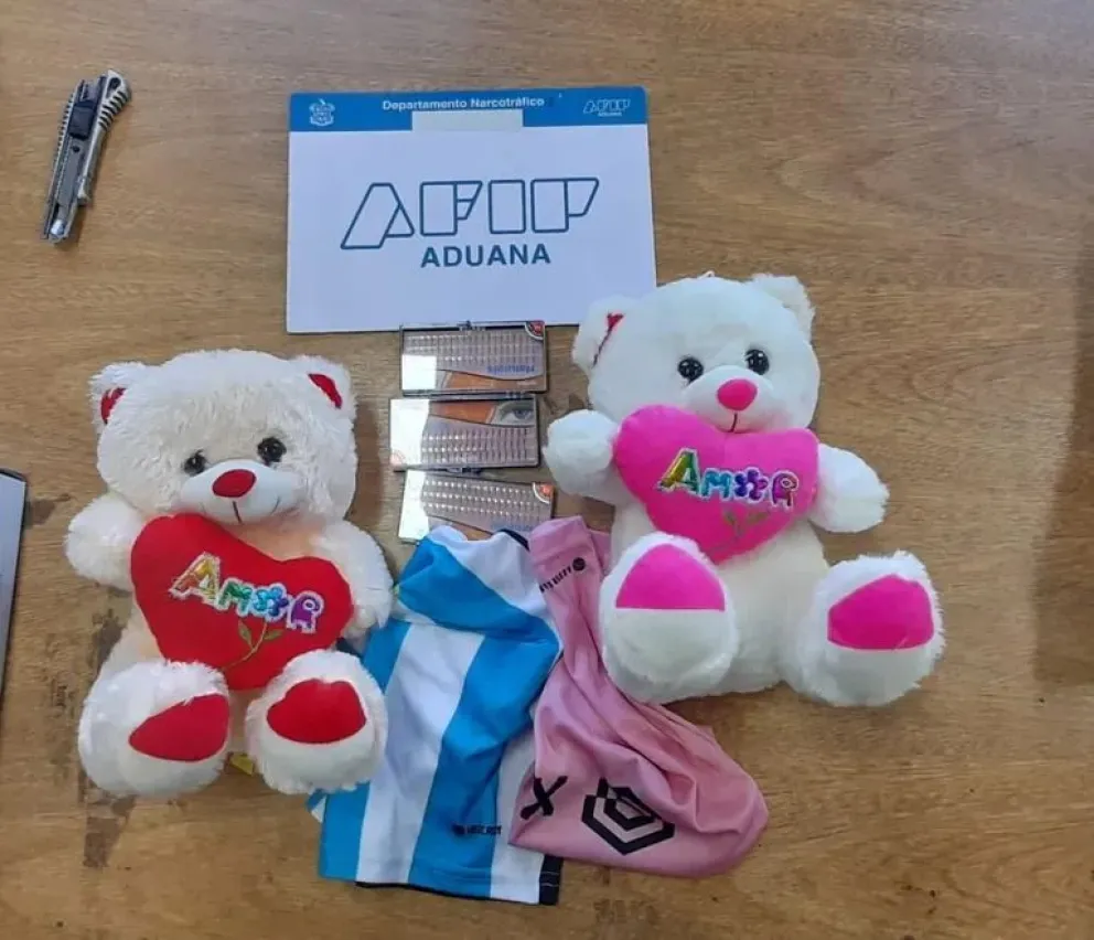 Terrible: la Aduana encontró osos de peluche impregnados con cocaína que viajaban a Hong Kong