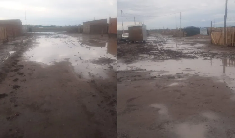 El temporal causó graves problemas a los vecinos en el barrio ARA San Juan