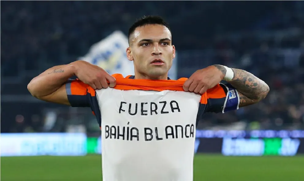 Lautaro Martínez convirtió en la victoria de Inter y envió un mensaje para Bahía Blanca