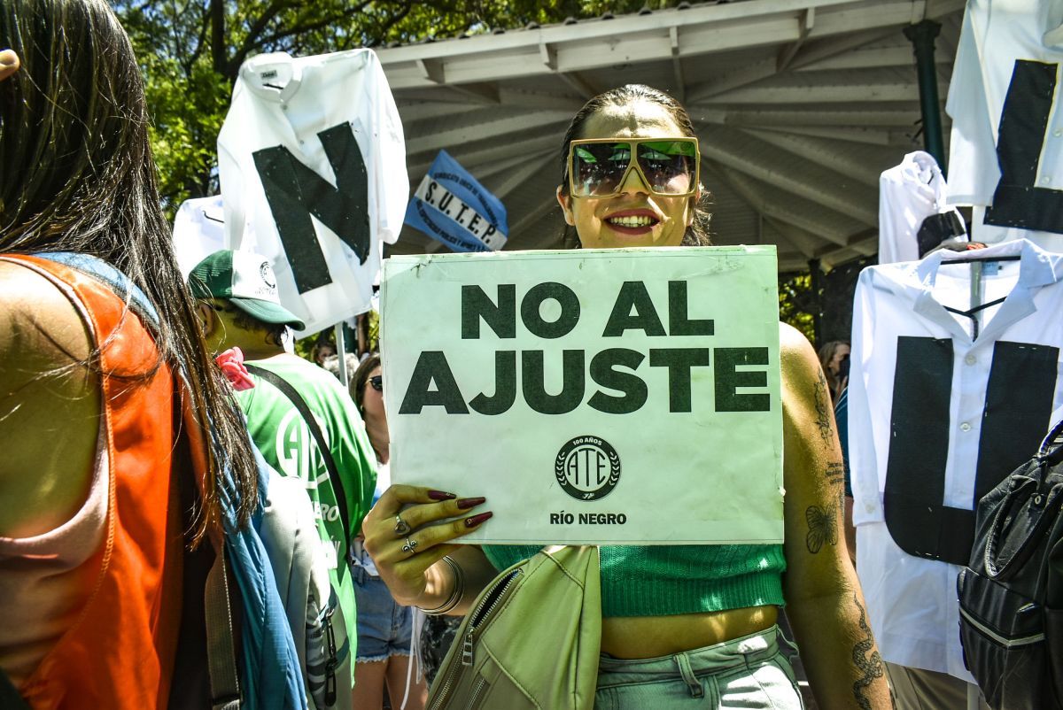 Multitudinaria manifestación en Viedma contra el DNU de Milei