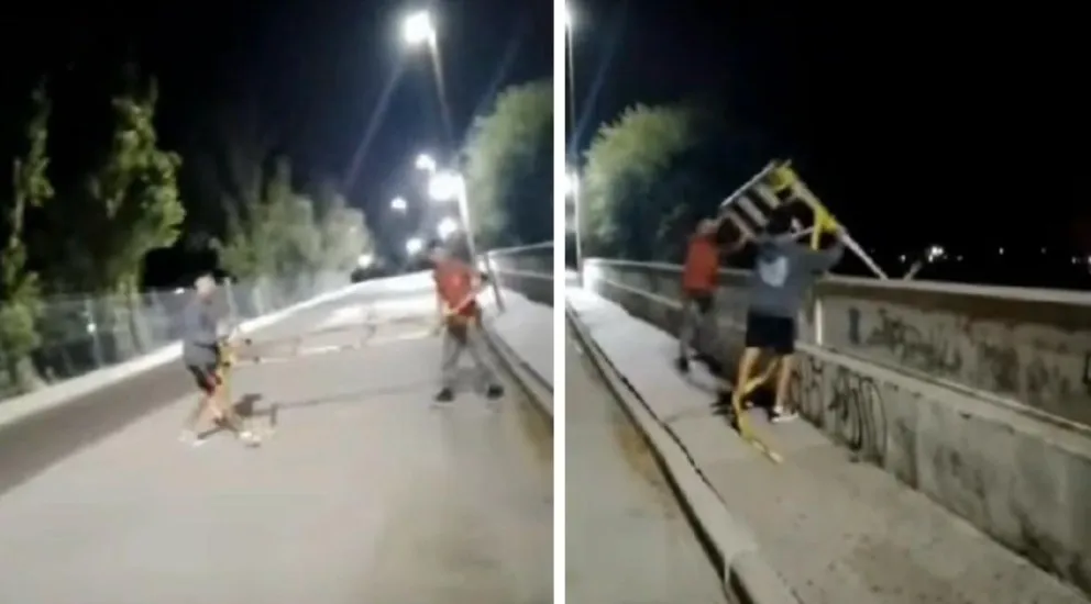 Indignación en Patagones: tres jóvenes anduvieron tirando vallas al río por diversión 