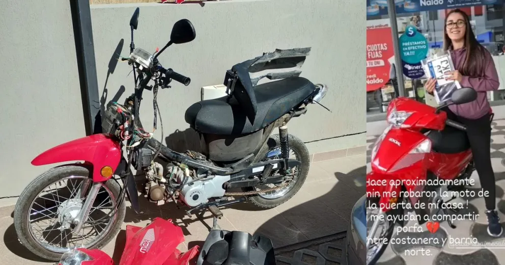 Justo a tiempo: recuperó su moto antes que la desarmaran completamente