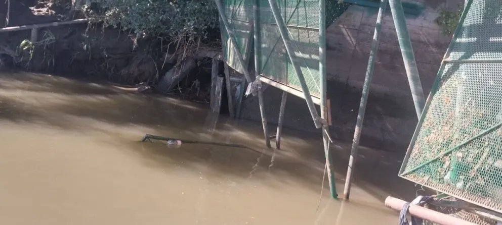 Se rompieron los canastos contenedores y la basura llegó masivamente al río Negro