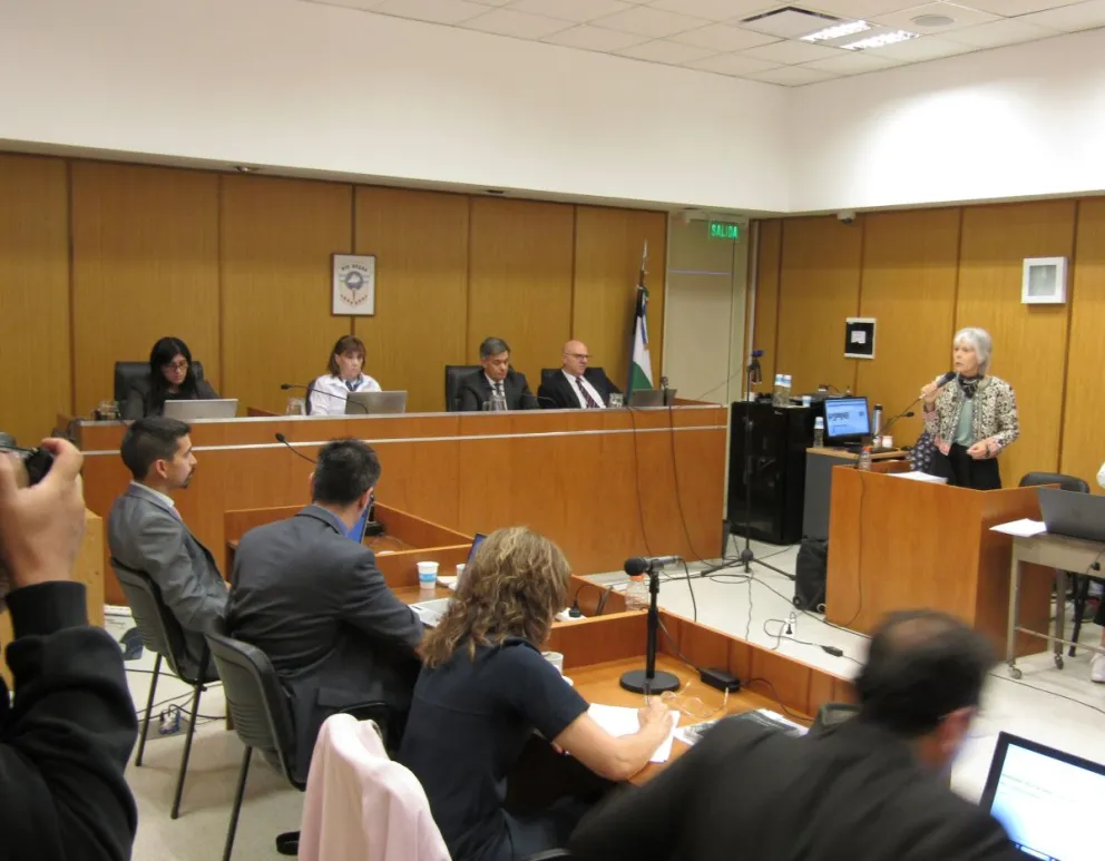 Una de las audiencias en Roca por la estafa a la obra social rionegrina.