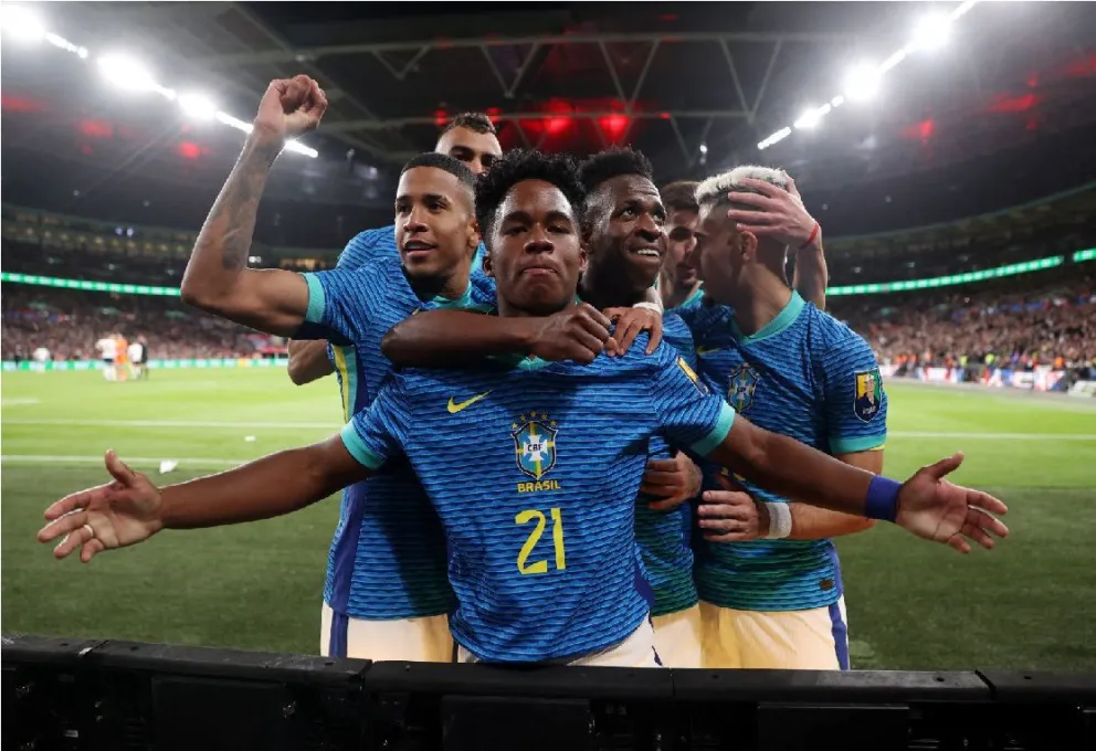 Con gol de la “joya” Endrick, Brasil se impuso ante Inglaterra