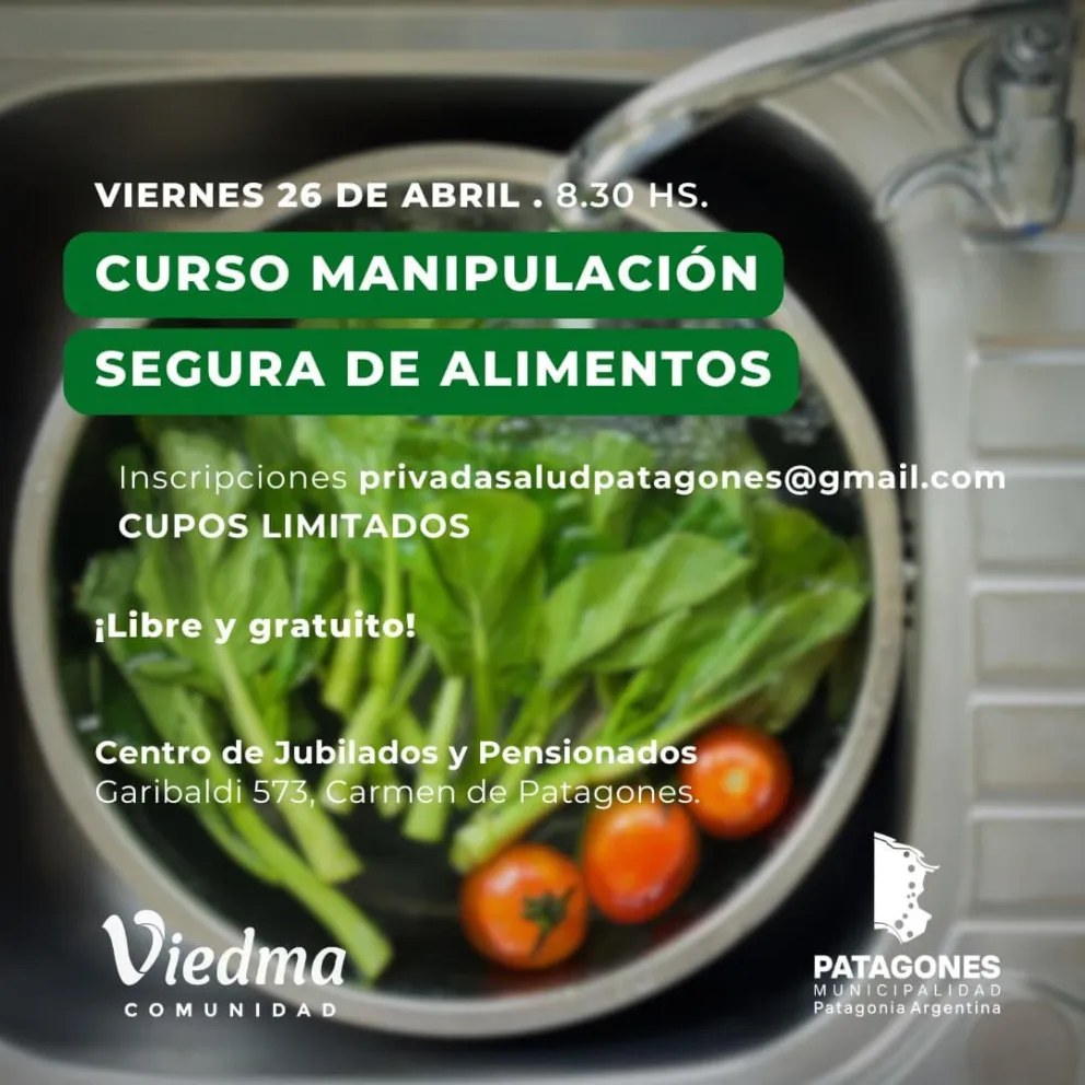 Se realizará un curso de manipulación de alimentos en Patagones