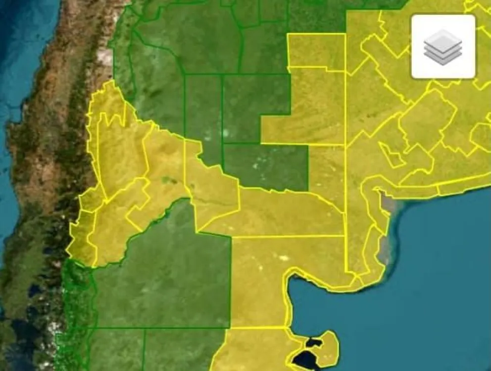 Rige la alerta amarilla por lluvias en Viedma
