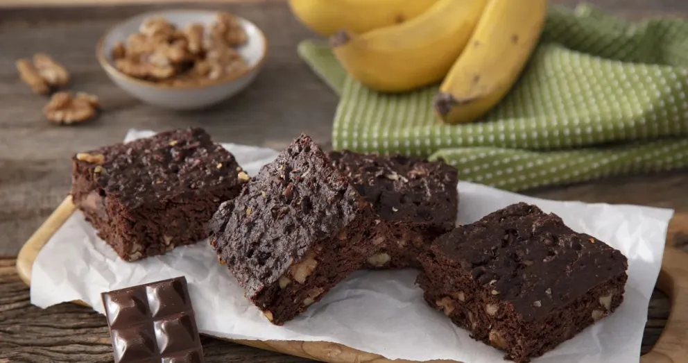 Brownies de banana, con sólo dos ingredientes