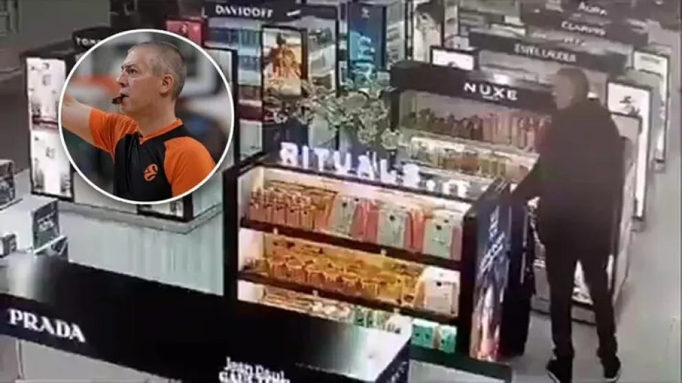 Descubrieron a un reconocido árbitro europeo de básquet robando en un aeropuerto