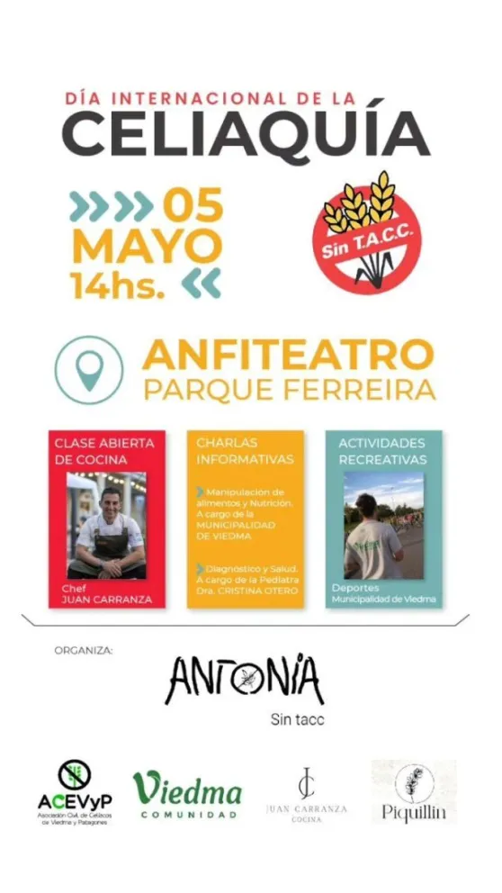 Se conmemorará el Día de la Celiaquía con una actividad especial en el Parque Ferreira