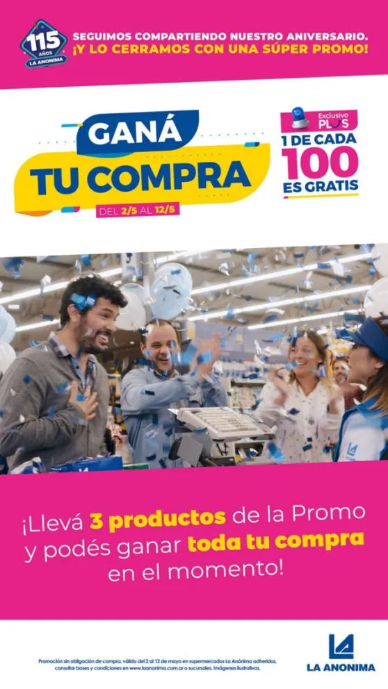 La Anónima volvió a lanzar una promo que quiere todo el mundo: cada 100 compras una es gratis