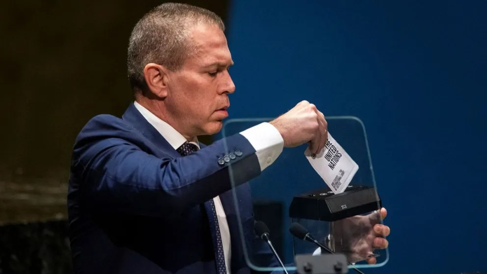 El embajador de Israel en la ONU trituró la Carta de las Naciones Unidas en rechazo al apoyo a Palestina