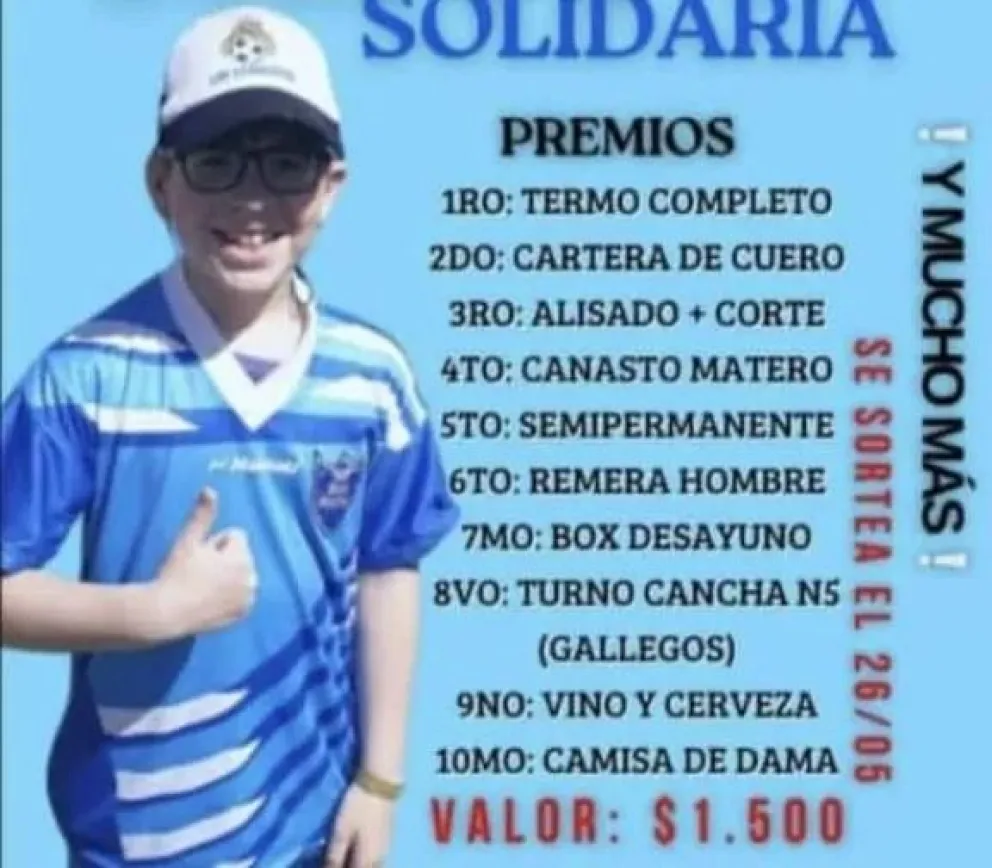 Rifa solidaria para Roman: Ayudémoslo a llegar al Hospital Garrahan