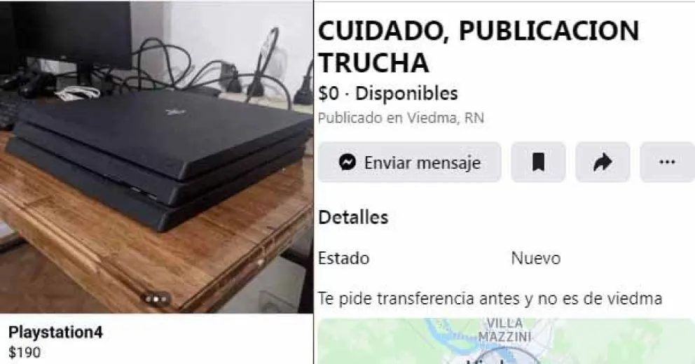 Un vecino alertó sobre una Play usada como anzuelo