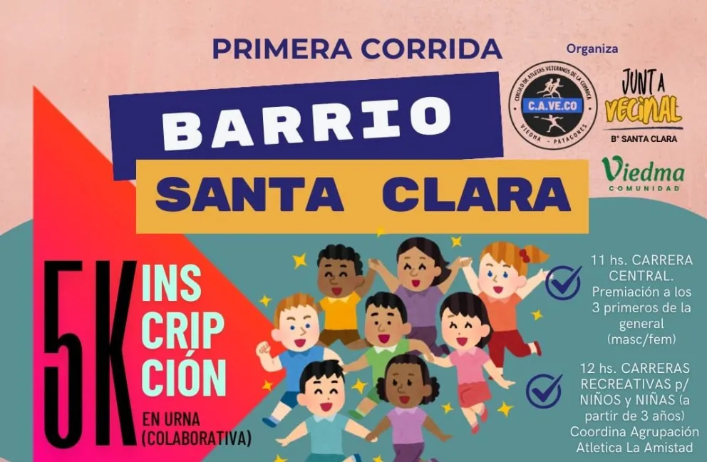 El barrio Santa Clara tendrá su carrera: 5 kilómetros callejeros y actividad infantil