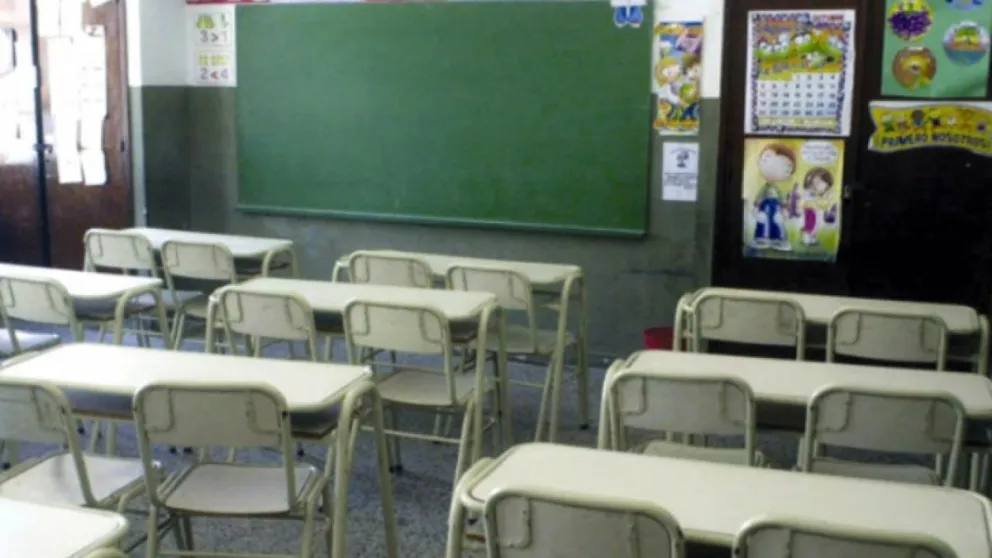 Aula de una escuela de la Comarca. Foto ilustrativa.