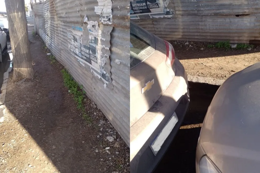 Enojo en el barrio Mitre: una construcción obstruye el paso y ya hubo accidentes