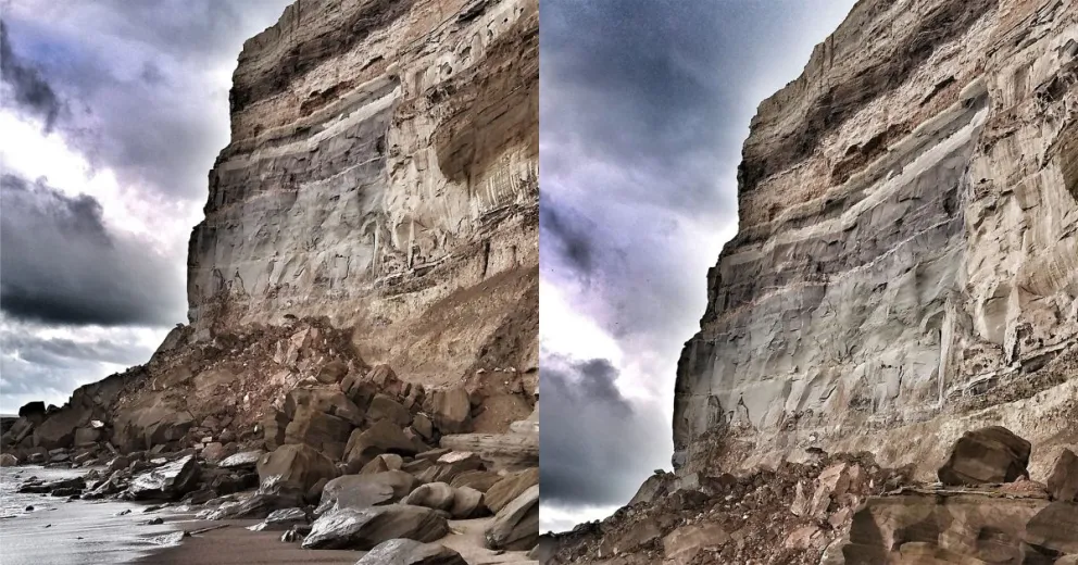 Derrumbes en La Lobería: una gran porción del acantilado se precipitó a tierra