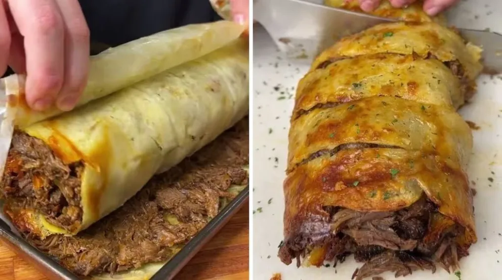 Arrollado de papa y carne, la receta viral de TikTok