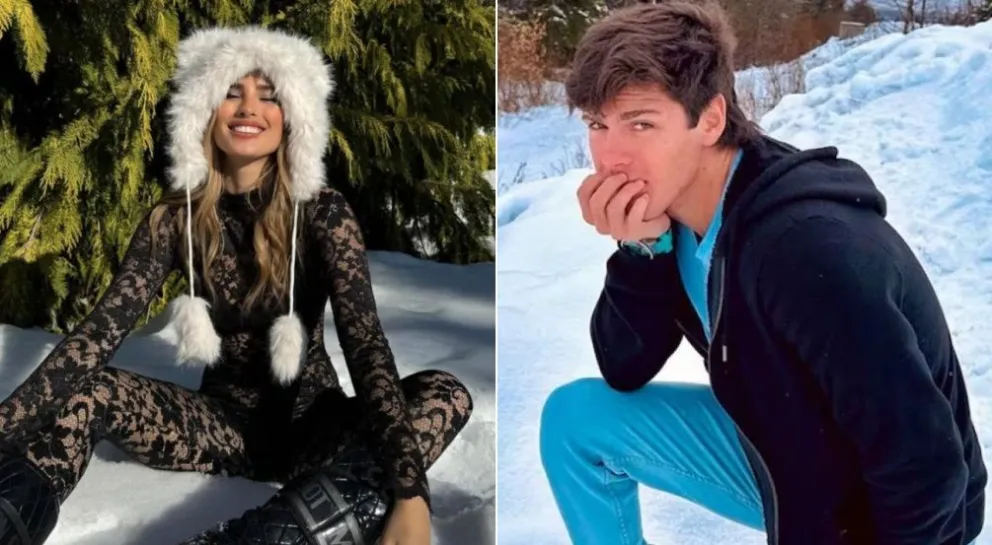 Marcos Ginocchio y Julieta Poggio disfrutan de la nieve en Bariloche