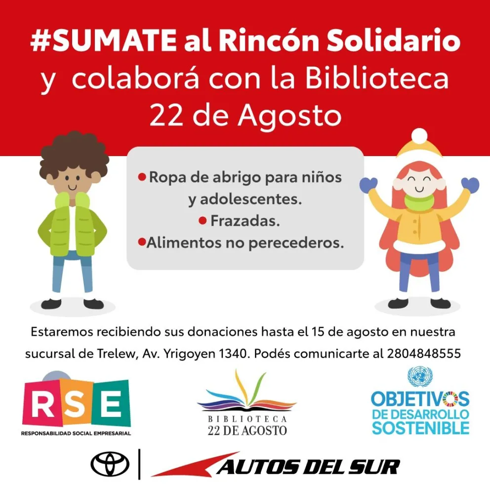 Por el mes de las infancias organizan una colecta solidaria para la biblioteca “22 de Agosto”