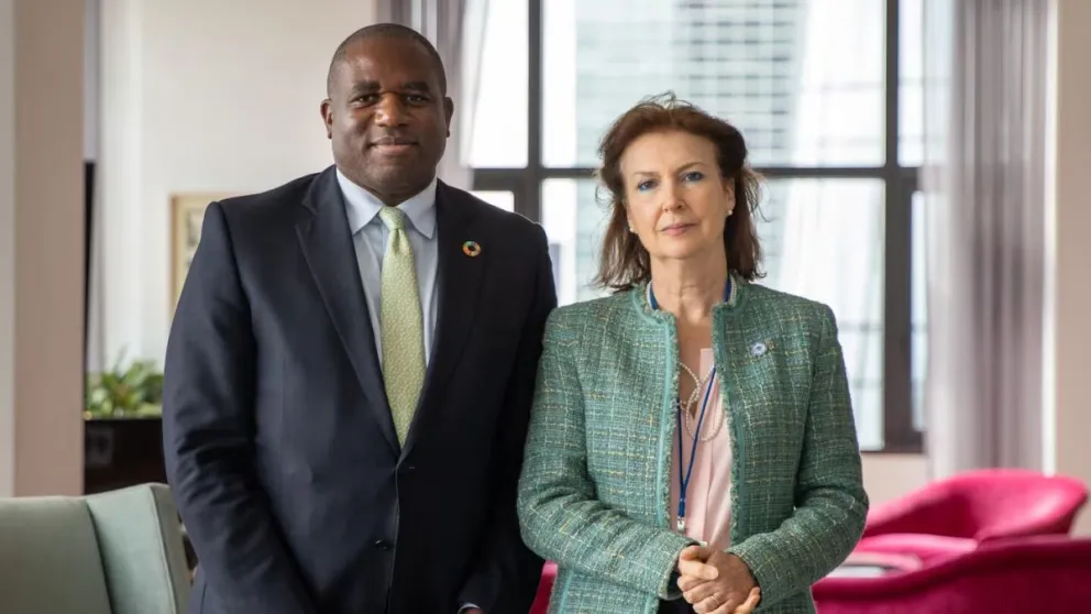 El canciller británico, David Lammy, y su par argentina, Diana Mondino. Foto: Cancillería argentina.