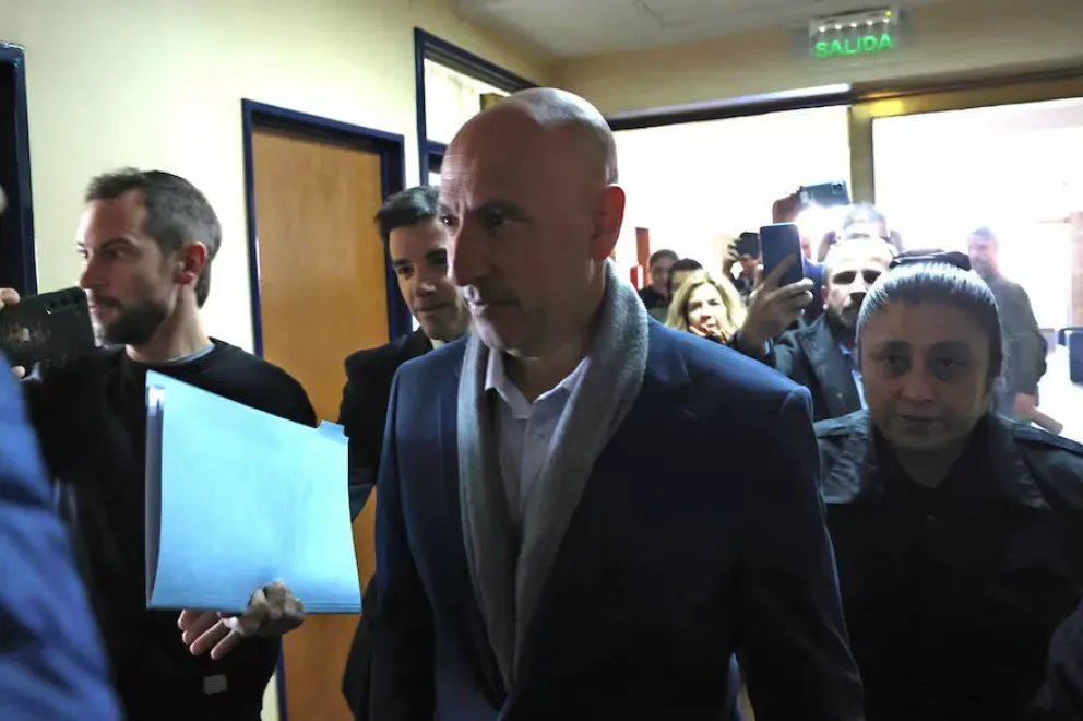 Federico Saavedra en los tribunales de Comodoro Py.