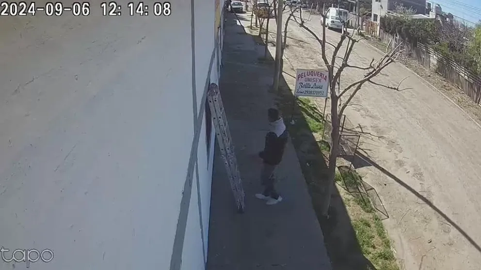 El registro del momento exacto en el que se robaron la escalera.