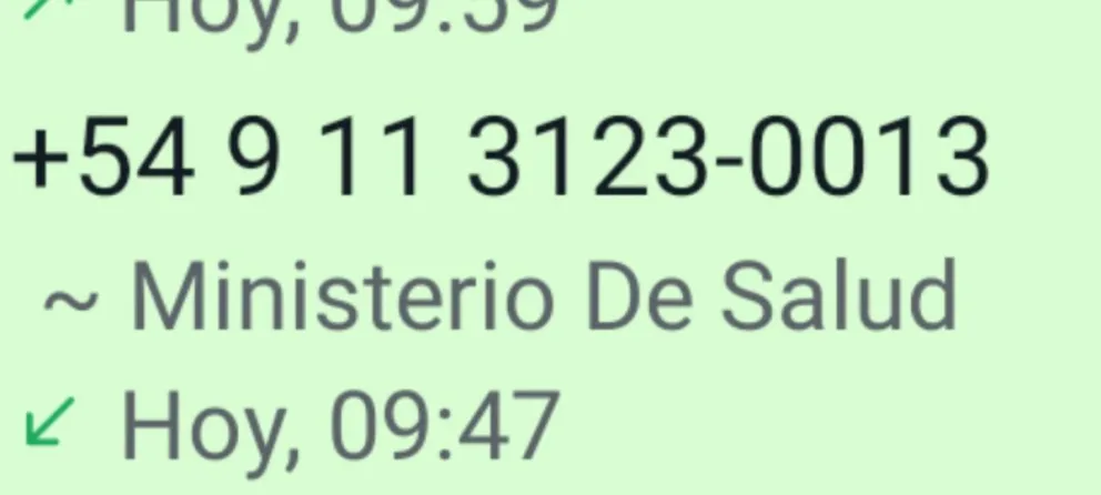 El vecino compartió el número desde donde fue llamado. 