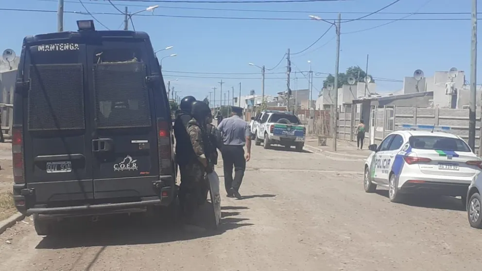 El despliegue policial de este martes. Foto gentileza.
