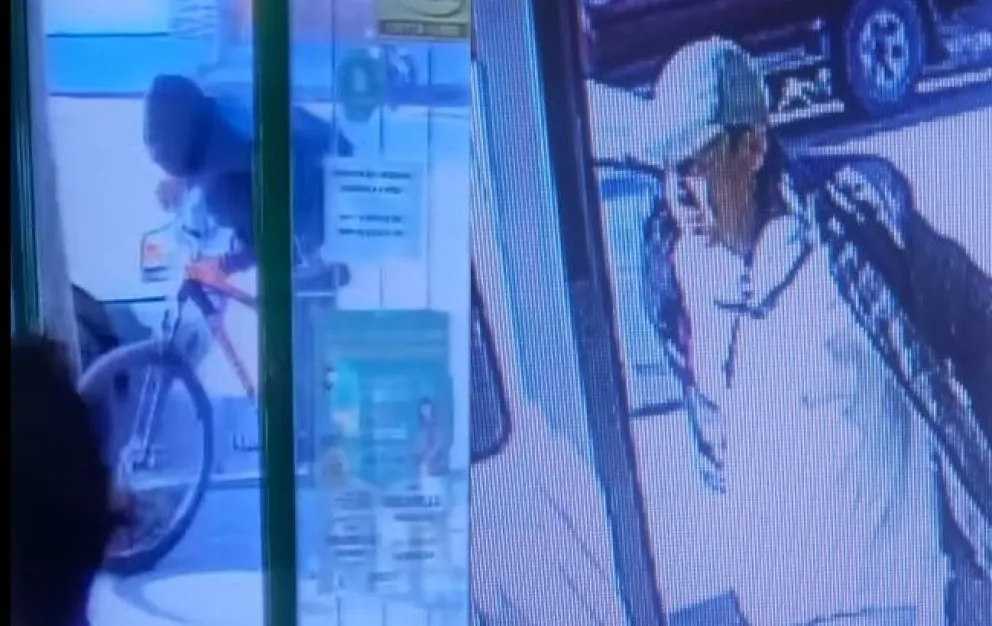 Captura de video donde el delincuente se puede observar en acción. 
