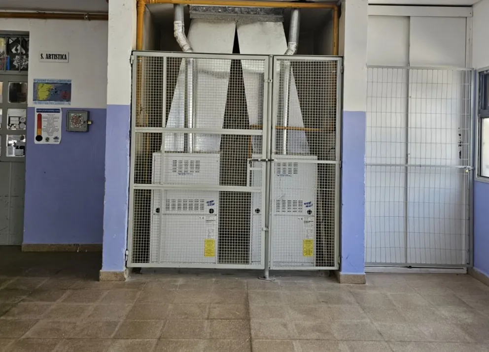 Obra de gas finalizada en la escuela de San Antonio Oeste. 