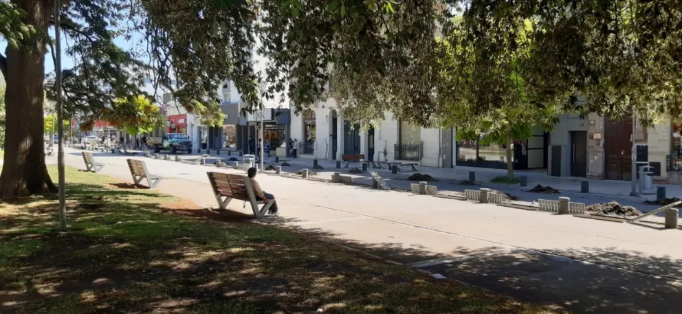 Hojas y todo tipo de desperdicio sacaron hoy de los desagües de la calle Buenos Aires.