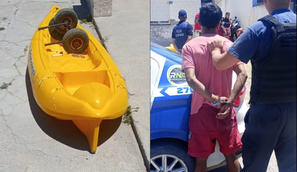 La policía interceptó al hombre y lo detuvo.