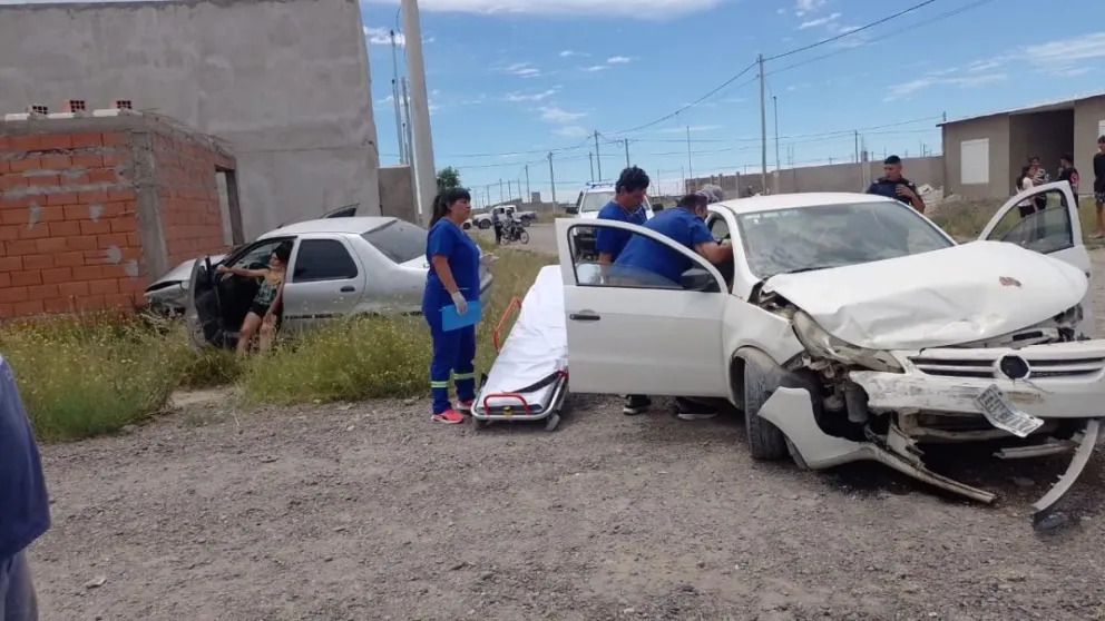 Accidente en el sector "Un Lote, Una Vivienda". Foto Patagones a Diario. 